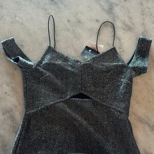Topshop Glittering Silver Dress